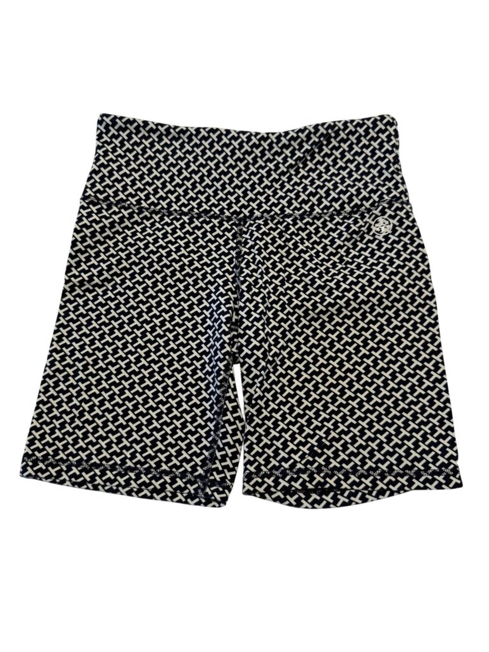 Tory Burch Sport Black White Compression Logo Biker Shorts Women's Size Small S - Picture 1 of 7